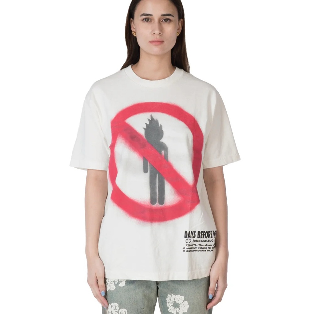 Travis Scott White Red Graphic Tee Short Sleeve